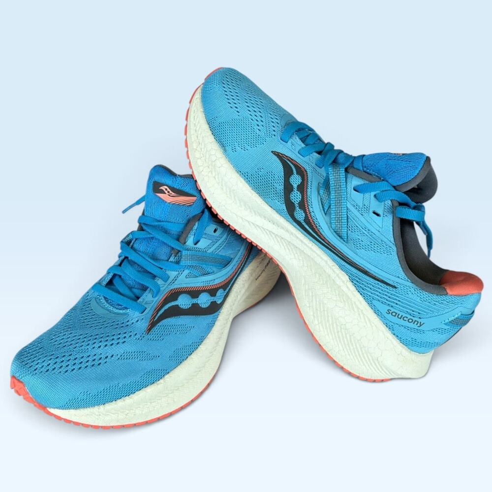 Saucony Triumph 20 Women’s Running Shoes Ocean Coral Blue Size 8.5 - Picture 6 of 12